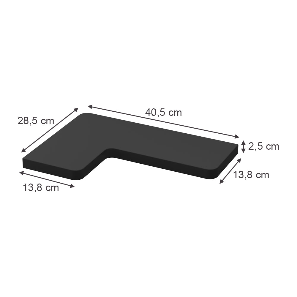 Vicco Scaffale ad angolo Nero 40.5 x 2.5 cm Set di 3
