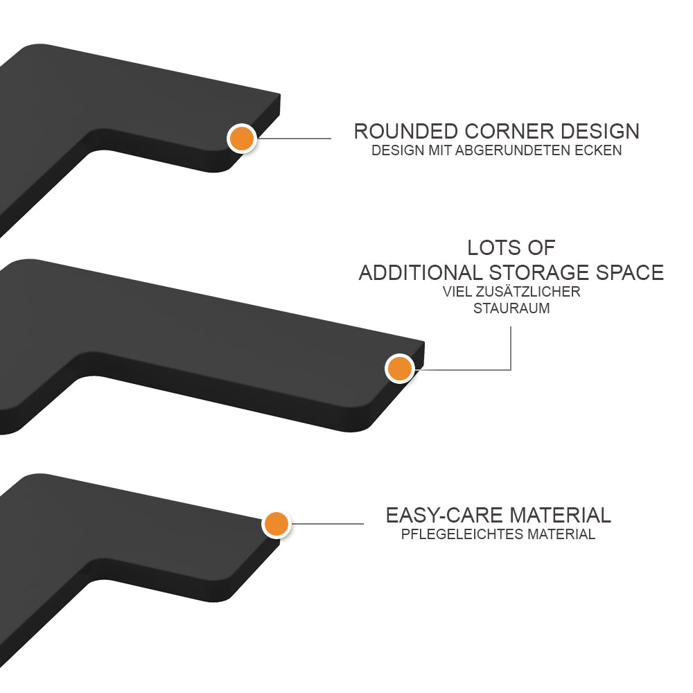 Vicco Scaffale ad angolo Nero 40.5 x 2.5 cm Set di 3