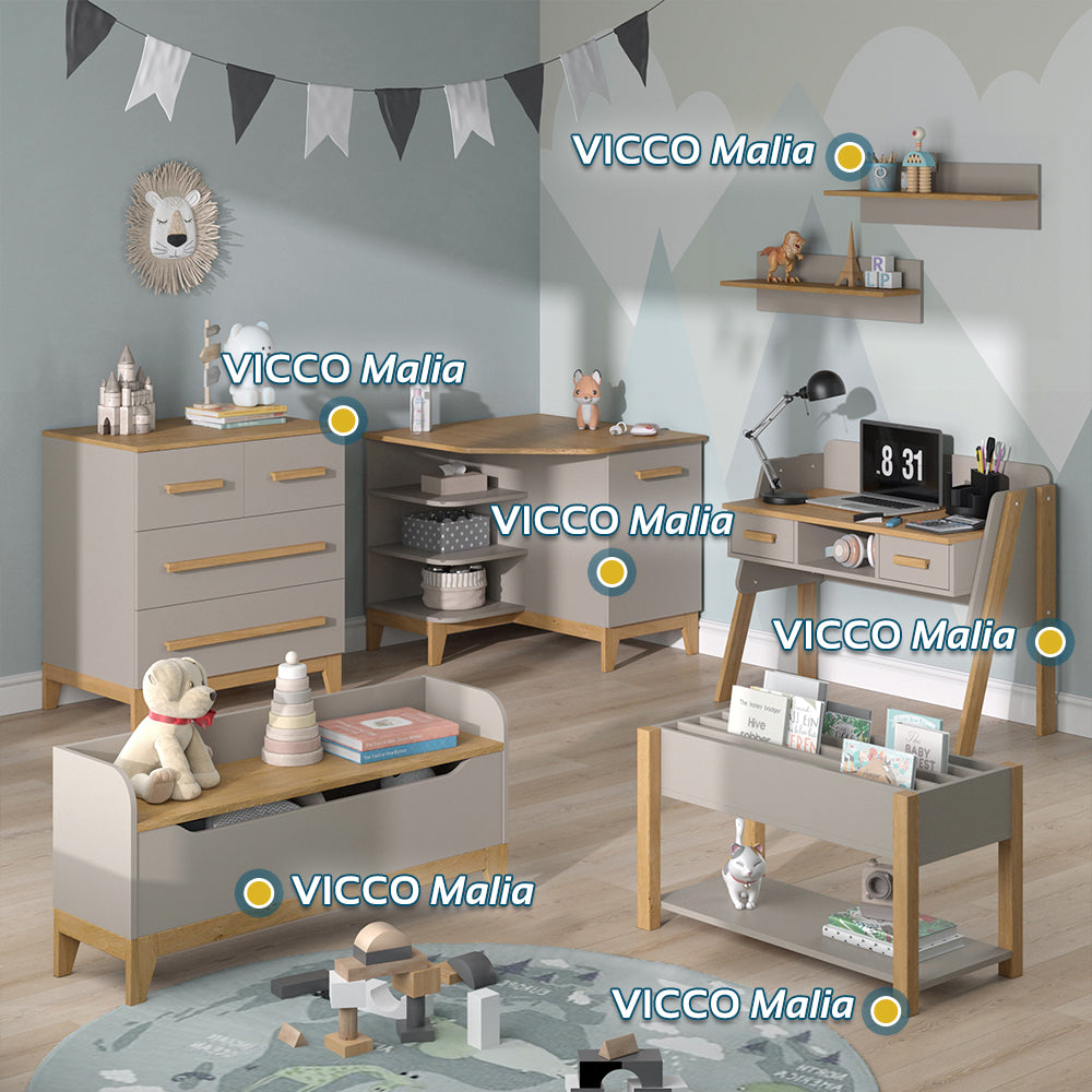 Vitalispa Cassettiera per camera da letto Quercia cashmere 80 x 88 cm con 4 cassetti