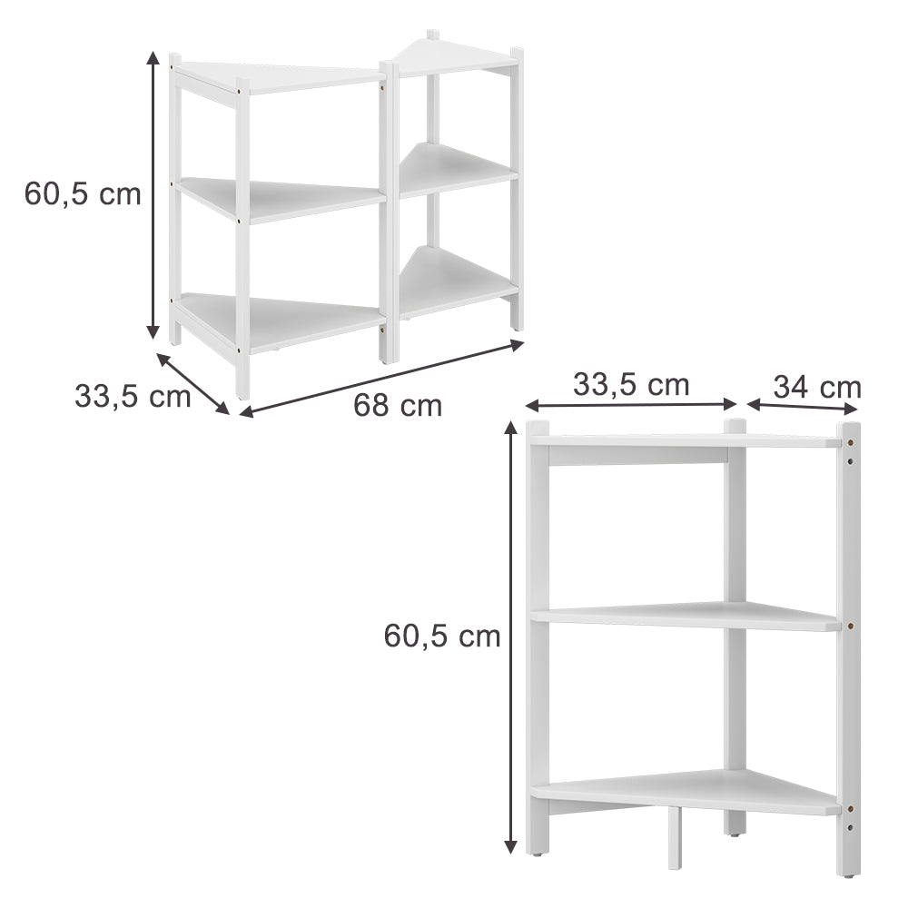 Vicco Mobiletto per lavabo Bianco 68 x 60.5 cm Set di 2