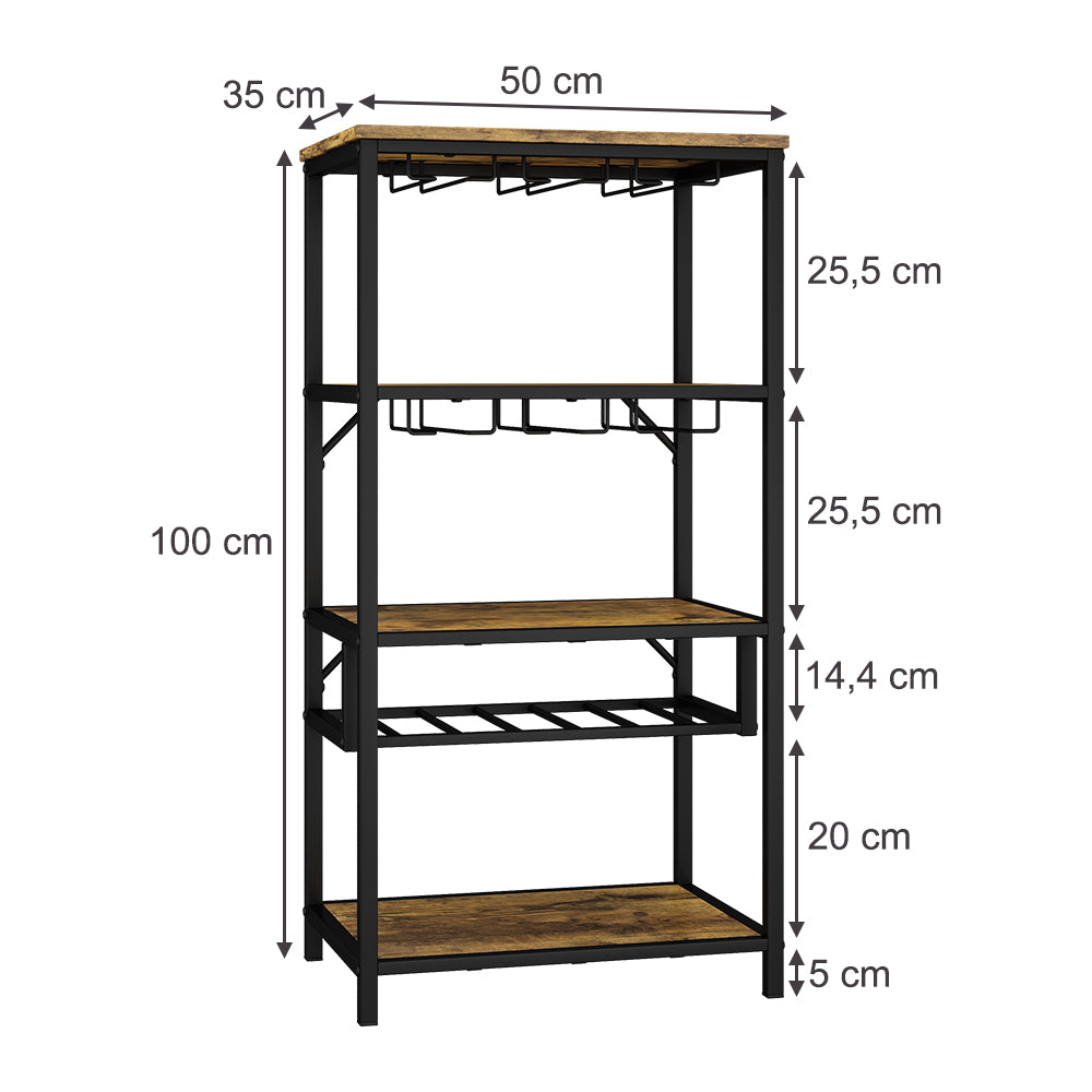 Vicco Portavino Rovere rustico con portabicchieri