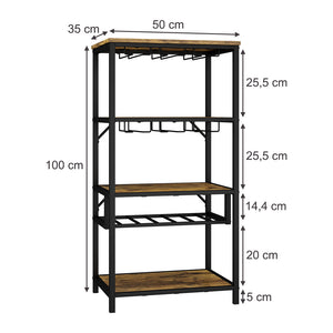 Vicco Portavino Rovere rustico con portabicchieri