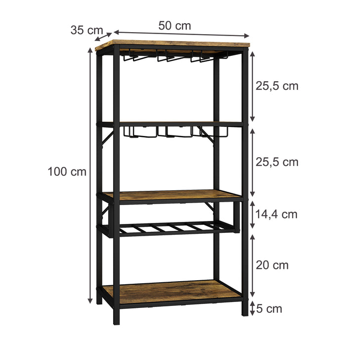 Vicco Portavino Rovere rustico con portabicchieri