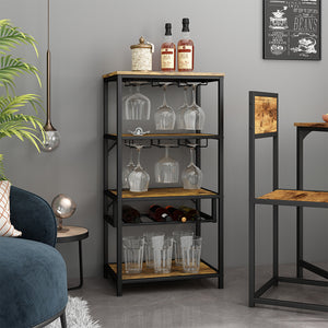 Vicco Portavino Rovere rustico con portabicchieri