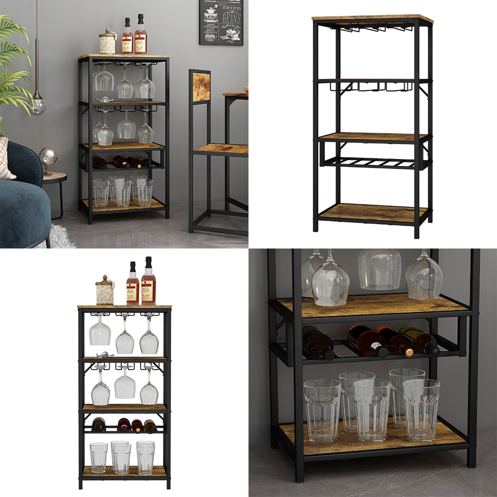 Vicco Portavino Rovere rustico con portabicchieri