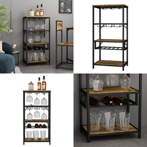 Vicco Portavino Rovere rustico con portabicchieri