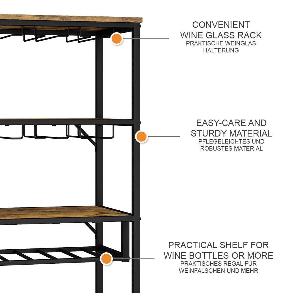 Vicco Portavino Rovere rustico con portabicchieri