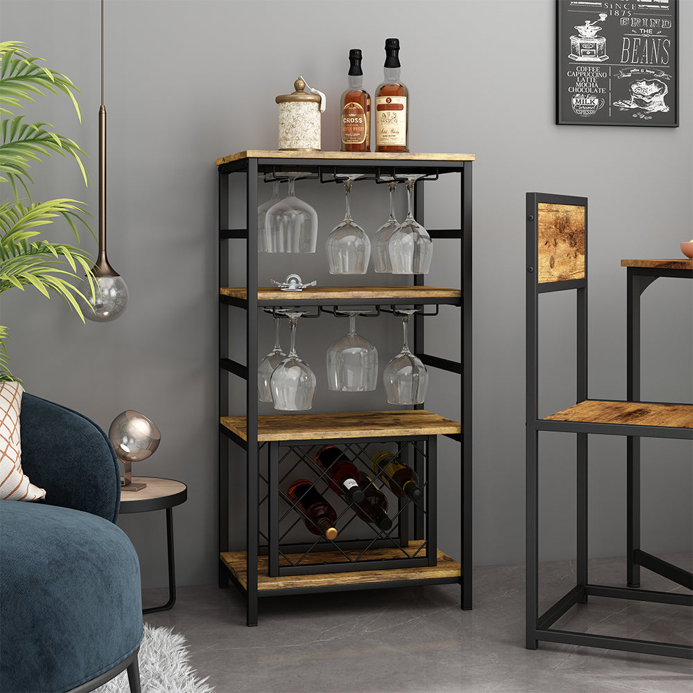 Vicco Portabottiglie Rovere rustico 50 x 100 cm con portabicchieri