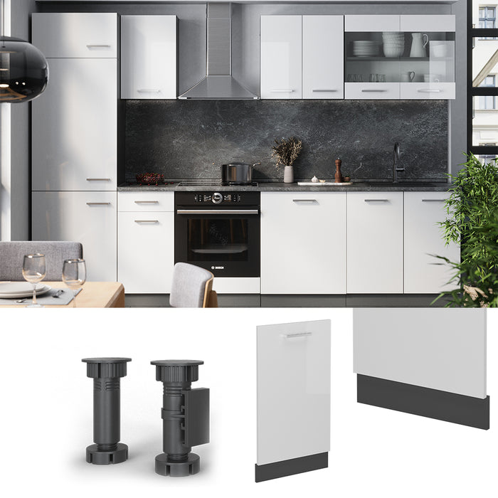 Vicco Coperchio per lavastoviglie Bianco lucido 45 cm , PL Marmo