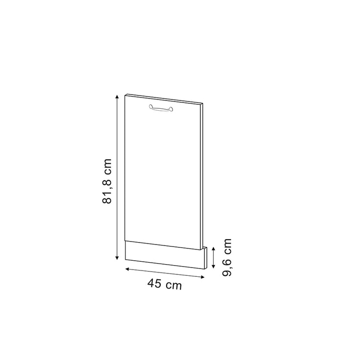 Vicco Coperchio per lavastoviglie Bianco lucido 45 cm , PL Antracite
