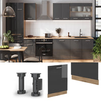 Vicco Coperchio per lavastoviglie Antracite lucido 60 cm , PL Rovere