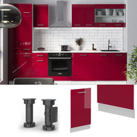 Vicco Pannello frontale della lavastoviglie Rosso lucido 45 cm , PL Antracite