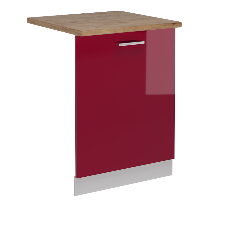 Vicco Pannello frontale della lavastoviglie Rosso lucido 60 cm , PL Rovere