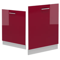 Vicco Pannello frontale della lavastoviglie Rosso lucido 60 cm , PL Rovere