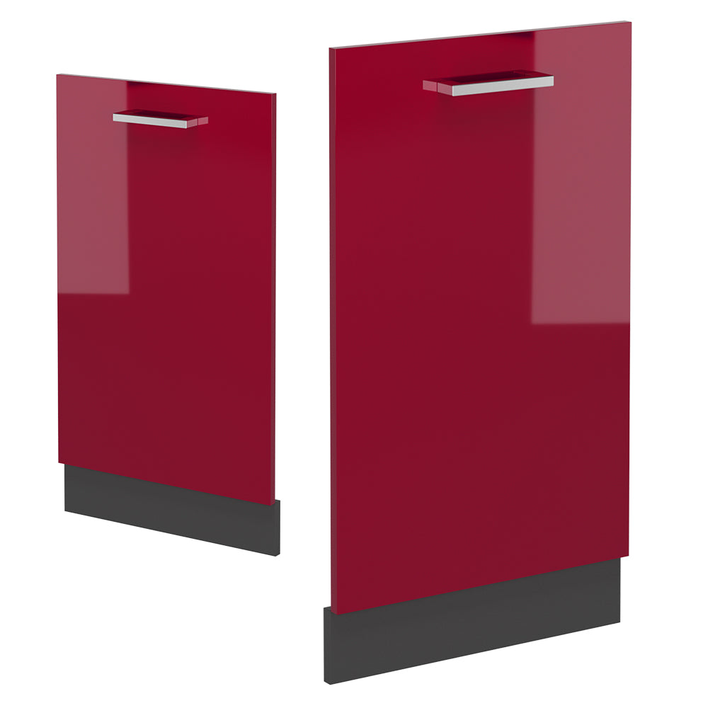 Vicco Pannello frontale della lavastoviglie Rosso lucido 45 cm , PL Rovere