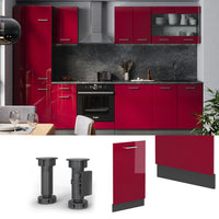 Vicco Pannello frontale della lavastoviglie Rosso lucido 45 cm , PL Antracite