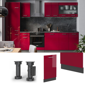 Vicco Pannello frontale della lavastoviglie Rosso lucido 45 cm , PL Antracite