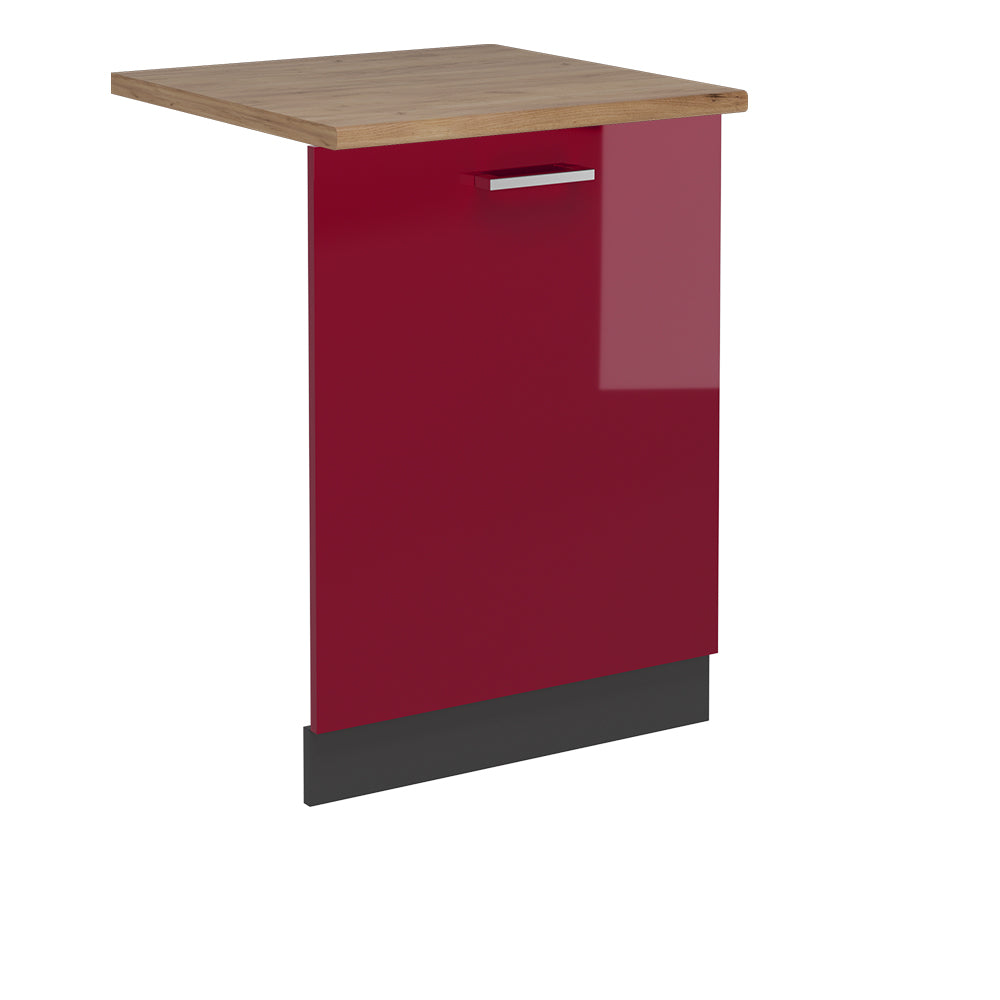 Vicco Pannello frontale della lavastoviglie Rosso lucido 60 cm , PL Rovere