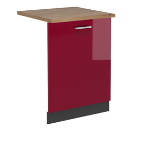 Vicco Pannello frontale della lavastoviglie Rosso lucido 60 cm , PL Rovere