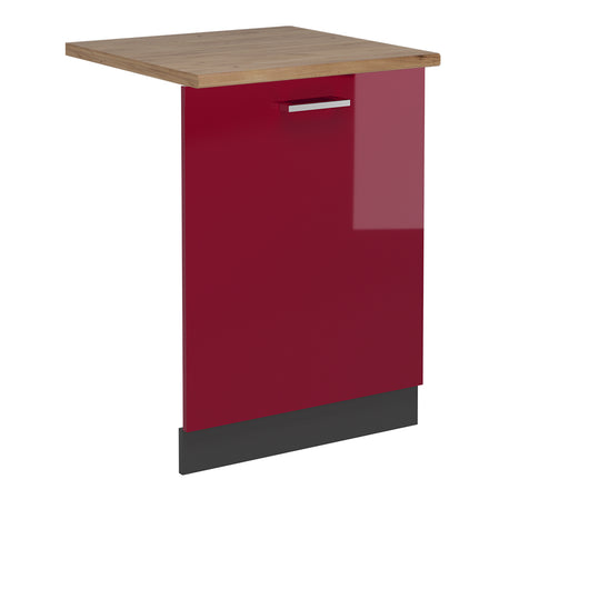 Vicco Pannello frontale della lavastoviglie Rosso lucido 60 cm , PL Rovere