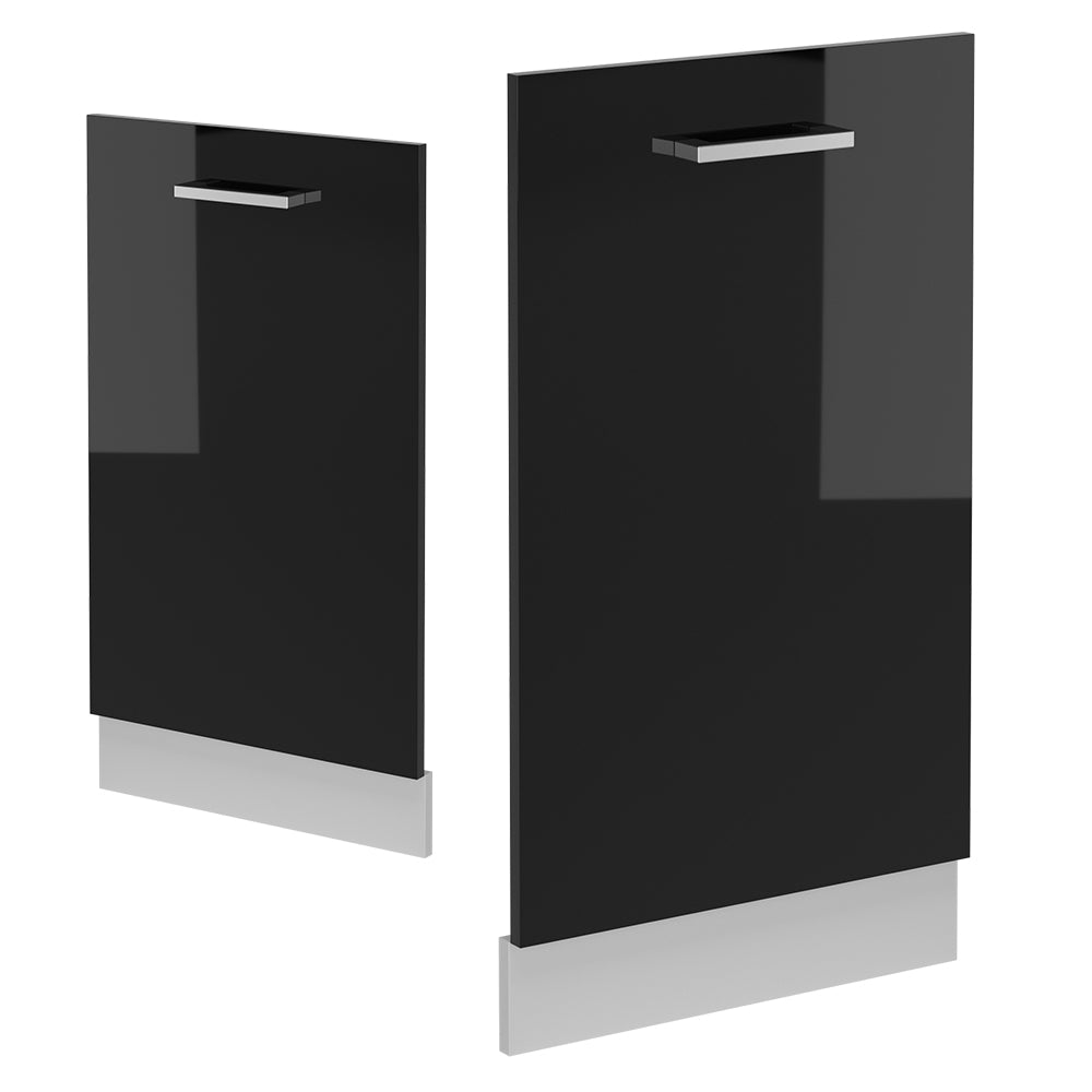 Vicco Pannello frontale della lavastoviglie Nero lucido 45 cm senza piano di lavoro