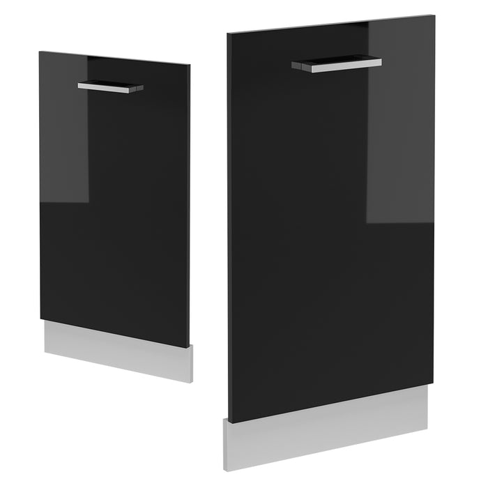 Vicco Pannello frontale della lavastoviglie Nero lucido 45 cm senza piano di lavoro