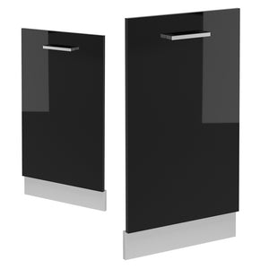 Vicco Pannello frontale della lavastoviglie Nero lucido 45 cm , PL Rovere