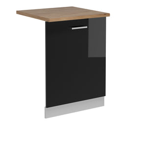 Vicco Pannello frontale della lavastoviglie Nero lucido 60 cm , PL Rovere