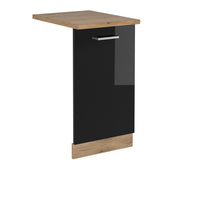 Vicco Pannello frontale della lavastoviglie Nero lucido 45 cm , PL Rovere