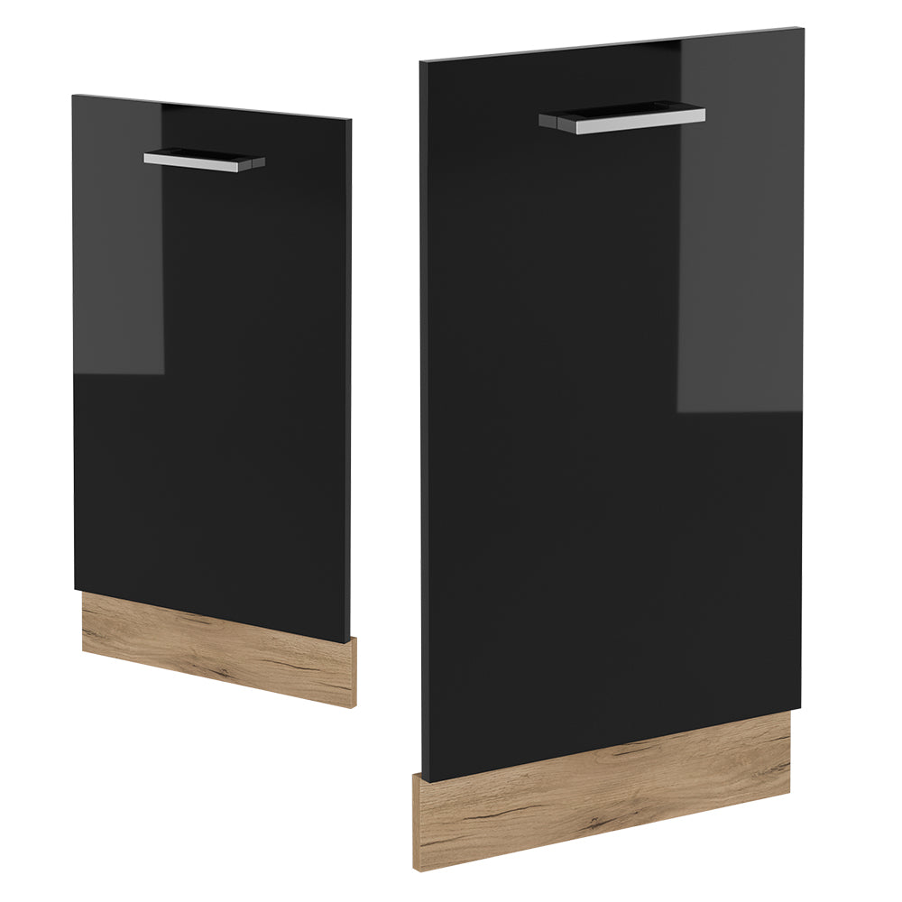 Vicco Pannello frontale della lavastoviglie Nero lucido 45 cm , PL Rovere