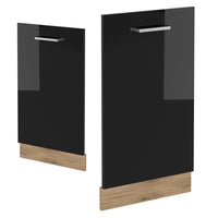 Vicco Pannello frontale della lavastoviglie Nero lucido 45 cm , PL Rovere