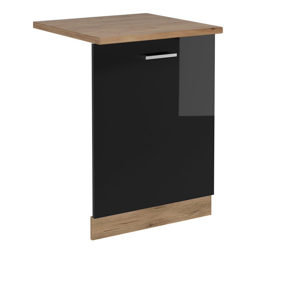 Vicco Pannello frontale della lavastoviglie Nero lucido 60 cm , PL Rovere