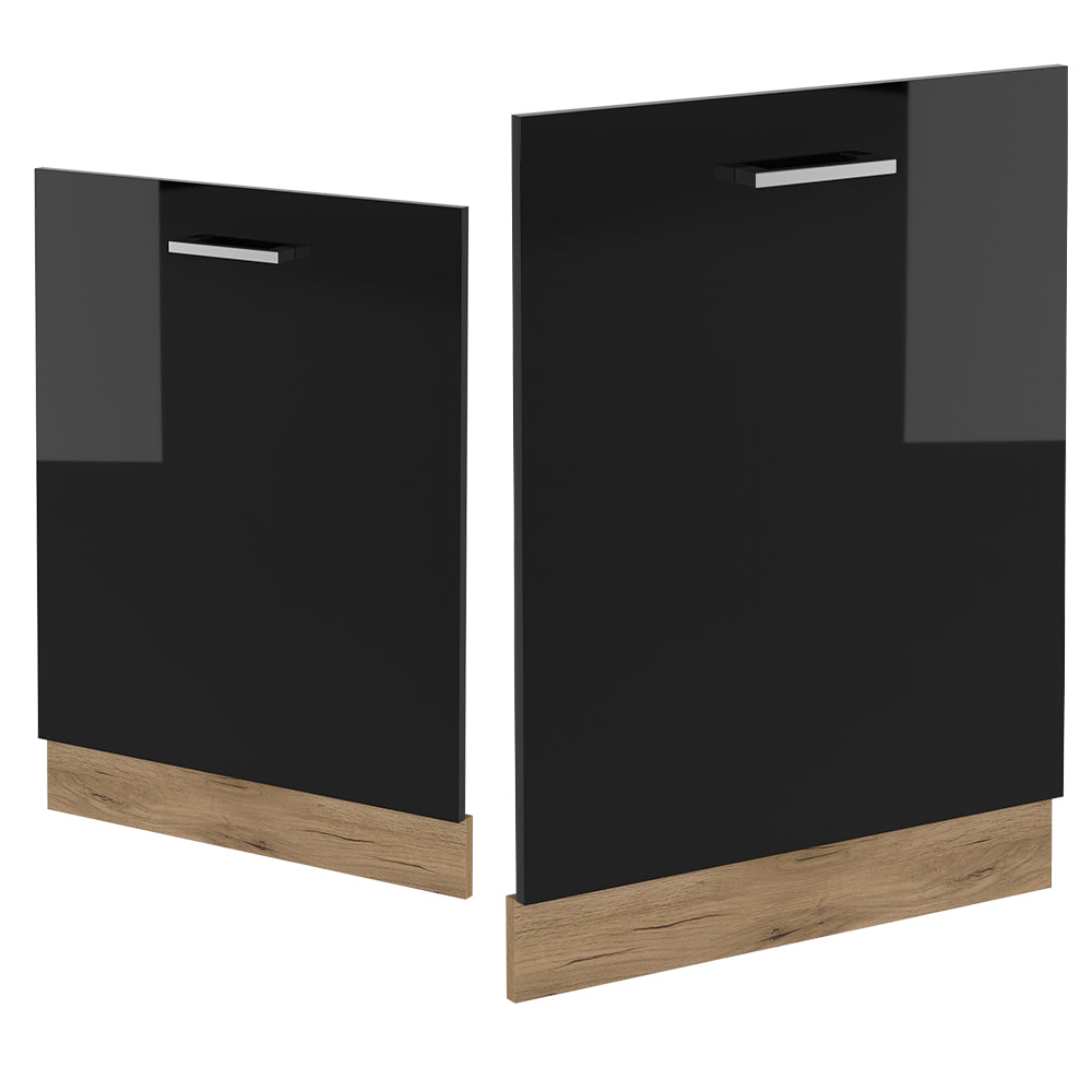 Vicco Pannello frontale della lavastoviglie Nero lucido 60 cm senza piano di lavoro