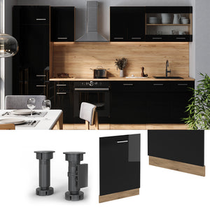 Vicco Pannello frontale della lavastoviglie Nero lucido 60 cm , PL Antracite