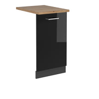 Vicco Pannello frontale della lavastoviglie Nero lucido 45 cm , PL Rovere