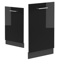 Vicco Pannello frontale della lavastoviglie Nero lucido 45 cm senza piano di lavoro