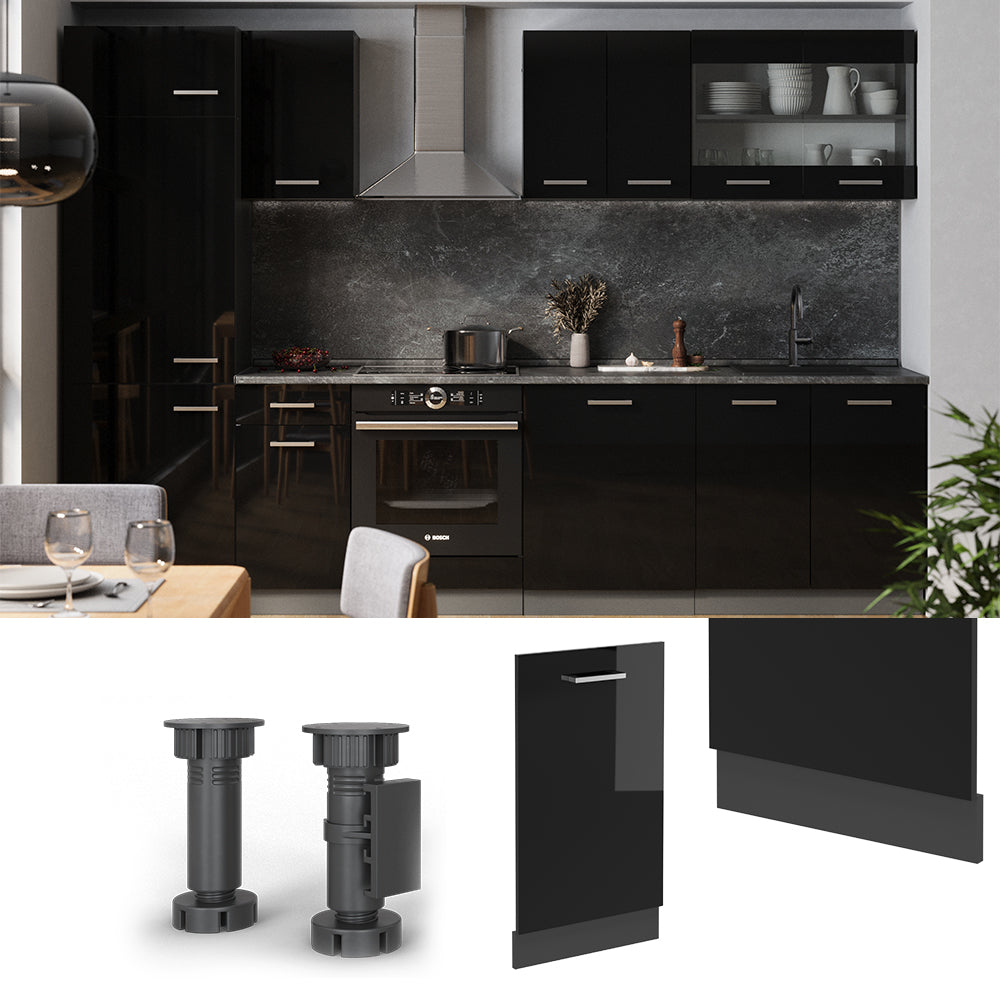 Vicco Pannello frontale della lavastoviglie Nero lucido 45 cm , PL Antracite