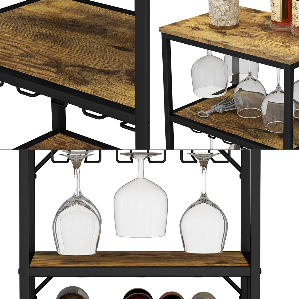 Vicco Portavino Rovere rustico con portabicchieri