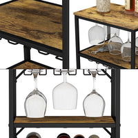 Vicco Portavino Rovere rustico con portabicchieri