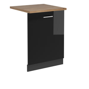 Vicco Pannello frontale della lavastoviglie Nero lucido 60 cm , PL Rovere