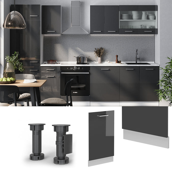 Vicco Coperchio per lavastoviglie Antracite lucido 45 cm , PL Antracite