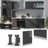 Vicco Coperchio per lavastoviglie Antracite lucido 60 cm senza piano di lavoro