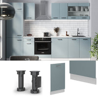 Vicco Coperchio per lavastoviglie Grigio-blu 45 cm senza piano di lavoro