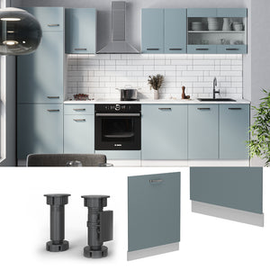 Vicco Coperchio per lavastoviglie Grigio-blu 60 cm senza piano di lavoro