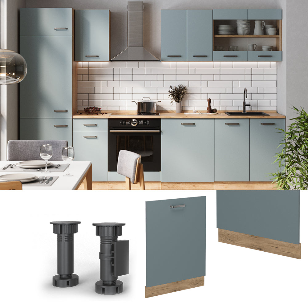 Vicco Coperchio per lavastoviglie Grigio-blu 60 cm senza piano di lavoro