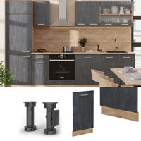 Vicco Pannello frontale della lavastoviglie Calcestruzzo nero 45 cm , PL Antracite