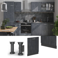 Vicco Pannello frontale della lavastoviglie Calcestruzzo nero 60 cm , PL Rovere