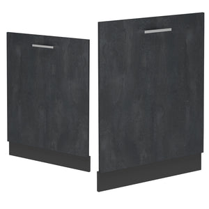 Vicco Pannello frontale della lavastoviglie Calcestruzzo nero 60 cm , PL Marmo