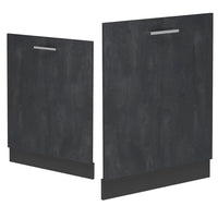 Vicco Pannello frontale della lavastoviglie Calcestruzzo nero 60 cm , PL Rovere
