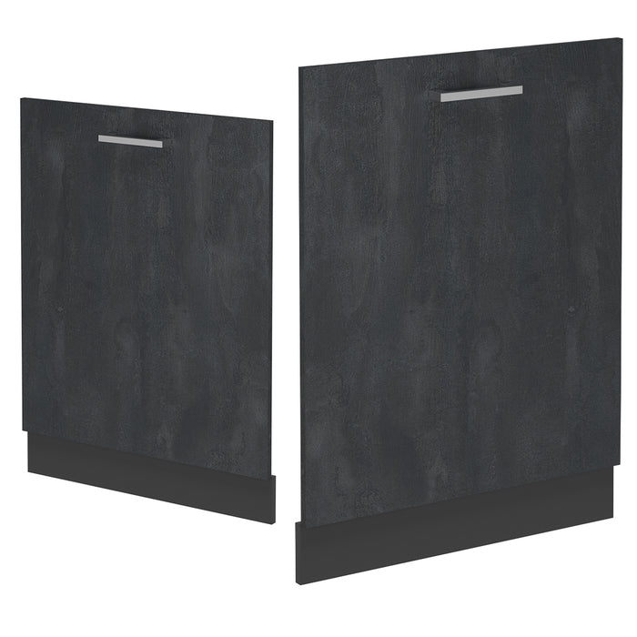 Vicco Pannello frontale della lavastoviglie Calcestruzzo nero 60 cm senza piano di lavoro